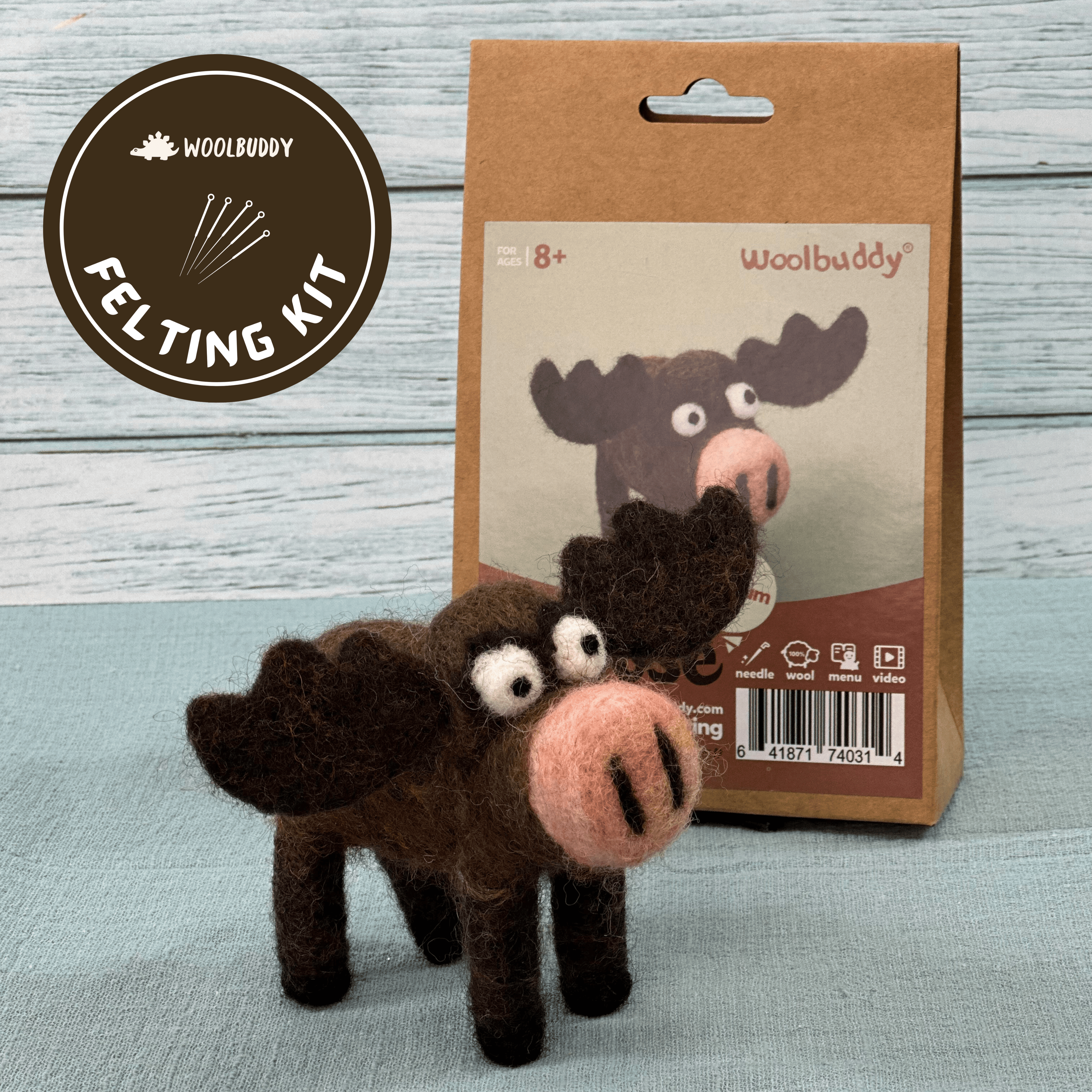 Woolbuddy DIY Needle Felting Kit - Moose