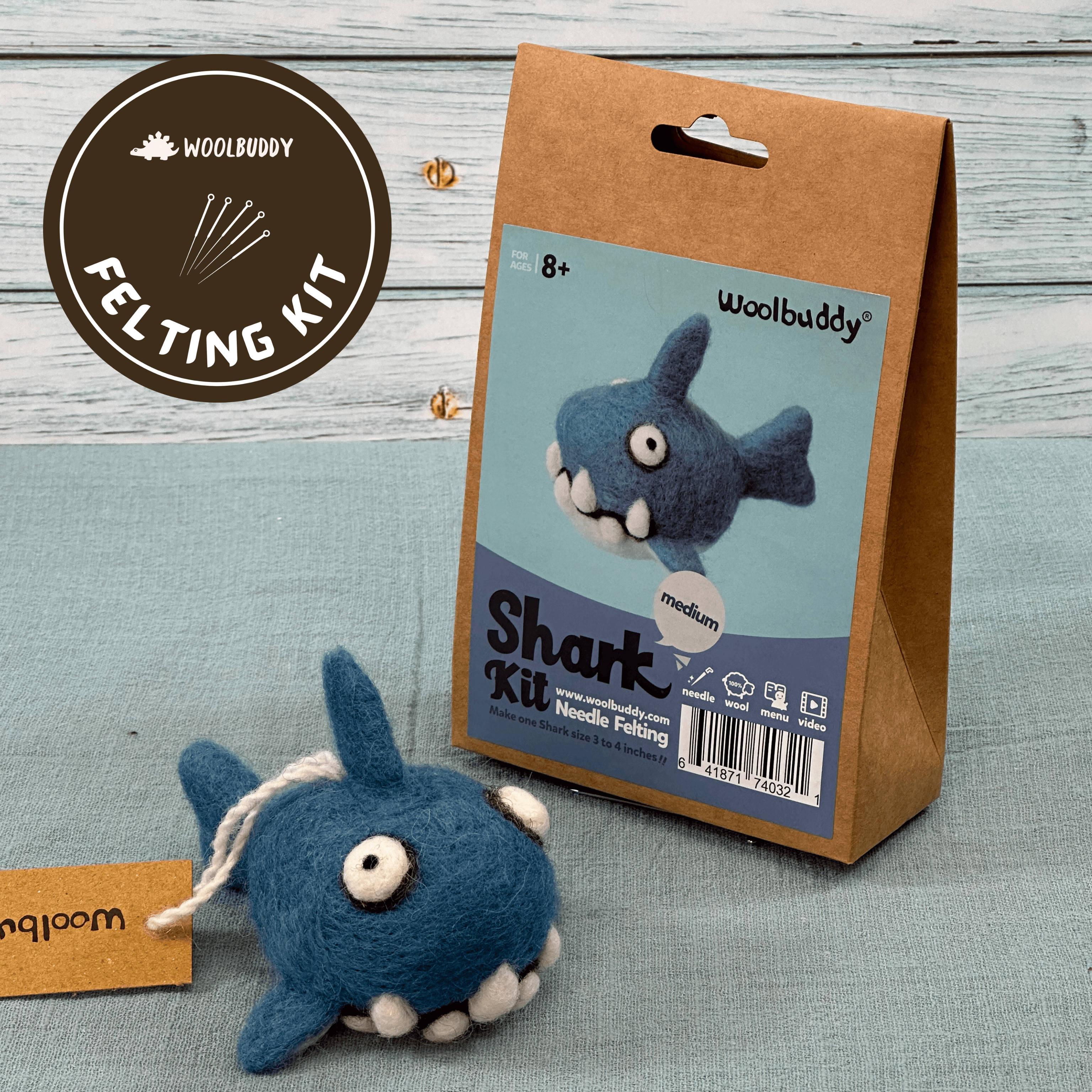 Woolbuddy DIY Needle Felting Kit - Shark