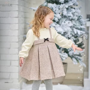 Girls Winter Plush Bow Birthday Party Dress Apparel