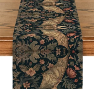 William Morris Plant Bat Table Runner Rustic Dining Table Decorations Table Runners for Wedding Party Coffee Hotel Home Decor