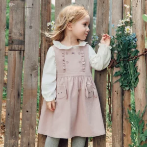Girls Elegant Ruffle Pinafore Party Dress Apparel