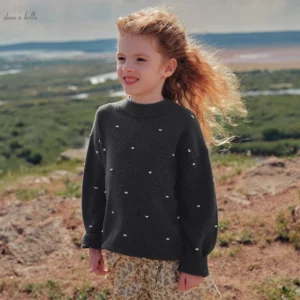 Girls Cute Jacquard Pullover Knitted Sweater Apparel