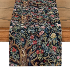 William Morris Flowers Table Runners Kitchen Table Decoration Washable Dining Table Runner Wedding Party Decorations