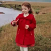 Girls Winter Red Woolen Party Coat Apparel