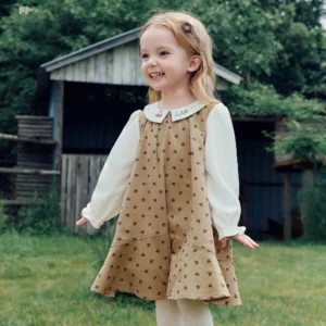 Girls Heart Pattern Printed Party Dress Apparel