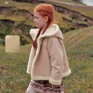 Kids Fleece-Lined Suede Hooded Jacket Apparel