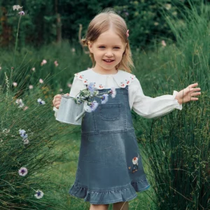 Girls Cute Denim Suspender Dress Apparel