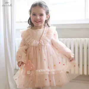 Girls Sweet Mesh Layered Princess Party Dress Apparel